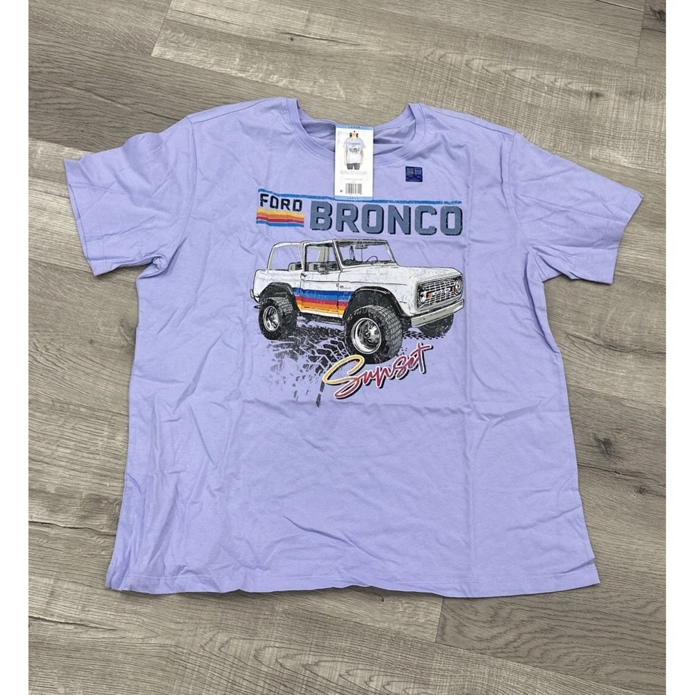 NWT Ford Bronco Sunset Women's Size Large T-shirt Purple 100% Cotton